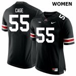 NCAA Ohio State Buckeyes Women's #55 Jerron Cage Black Nike Football College Jersey BXD6645AM